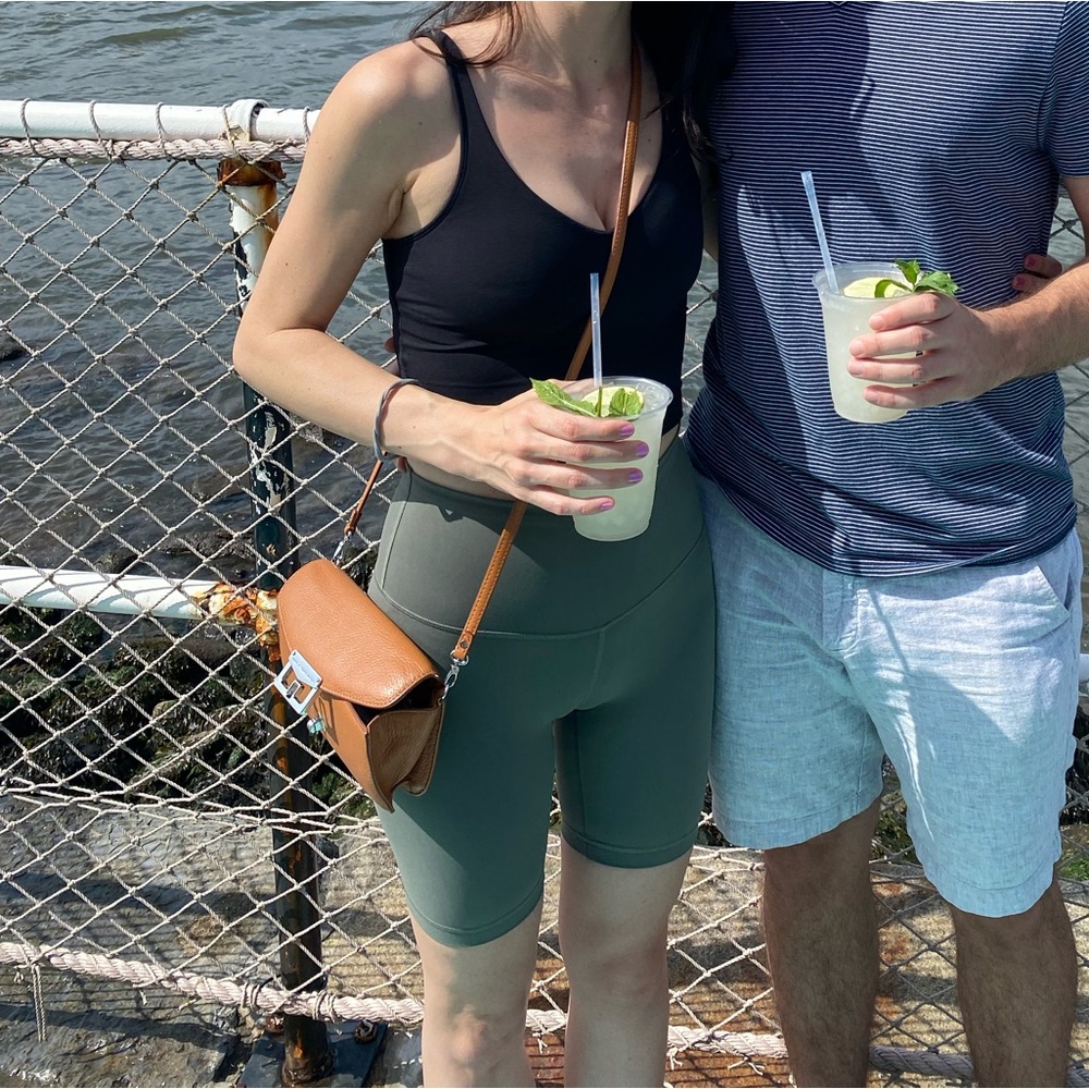 Army green Lululemon shorts